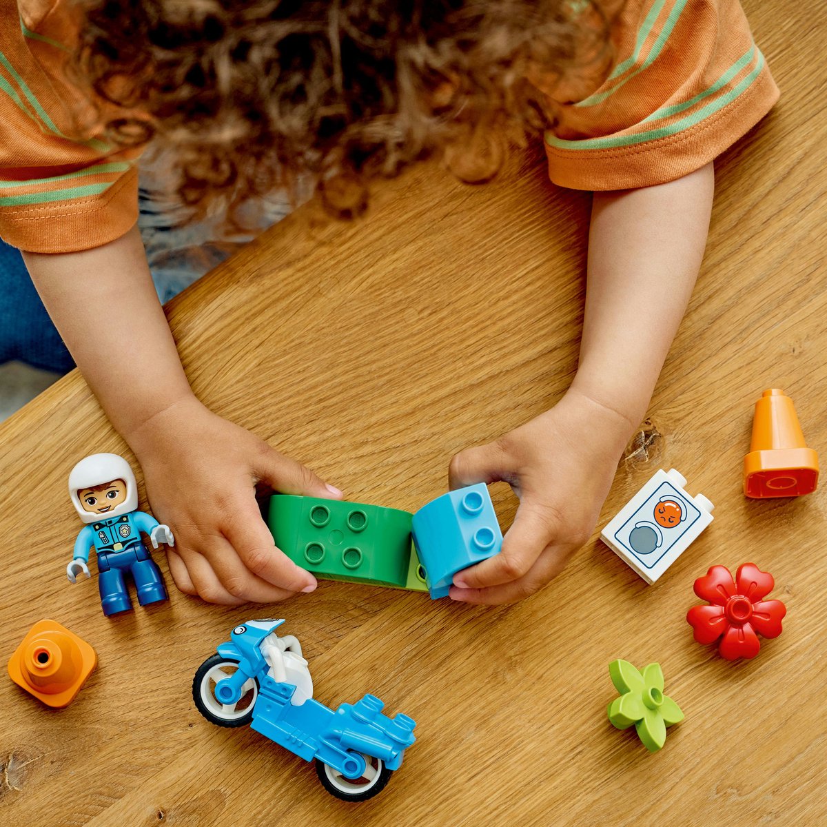 LEGO DUPLO Town - Blauwe Politiemotor Educatief Montessori Speelgoed voor Kinderen - 10471