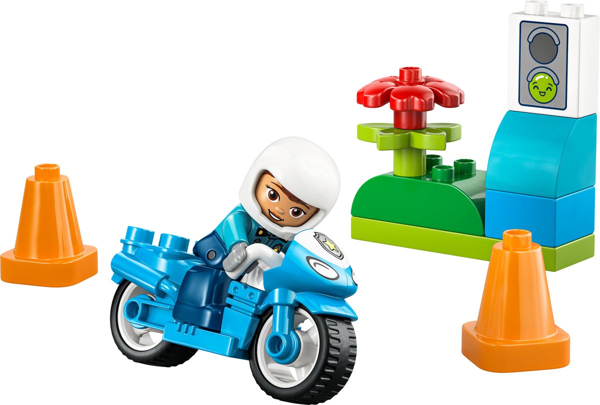 LEGO DUPLO Town - Blauwe Politiemotor Educatief Montessori Speelgoed voor Kinderen - 10471