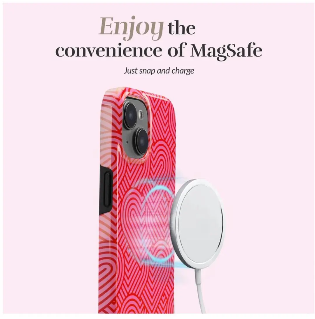 Mio MagSafe iPhone 14 Pro Hoesje - Rood/Rozepink/Print