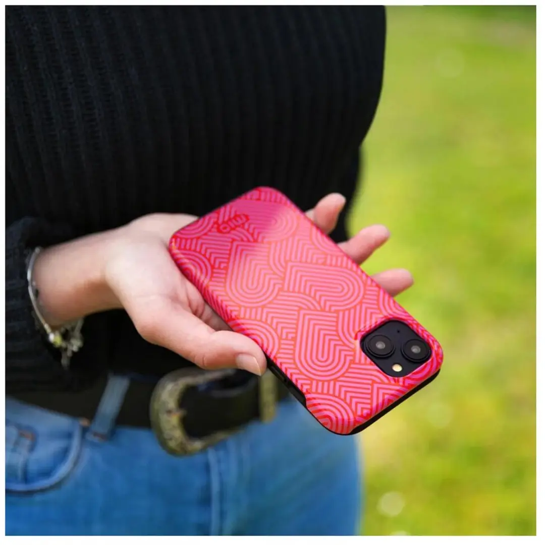 Mio MagSafe iPhone 14 Pro Hoesje - Rood/Rozepink/Print