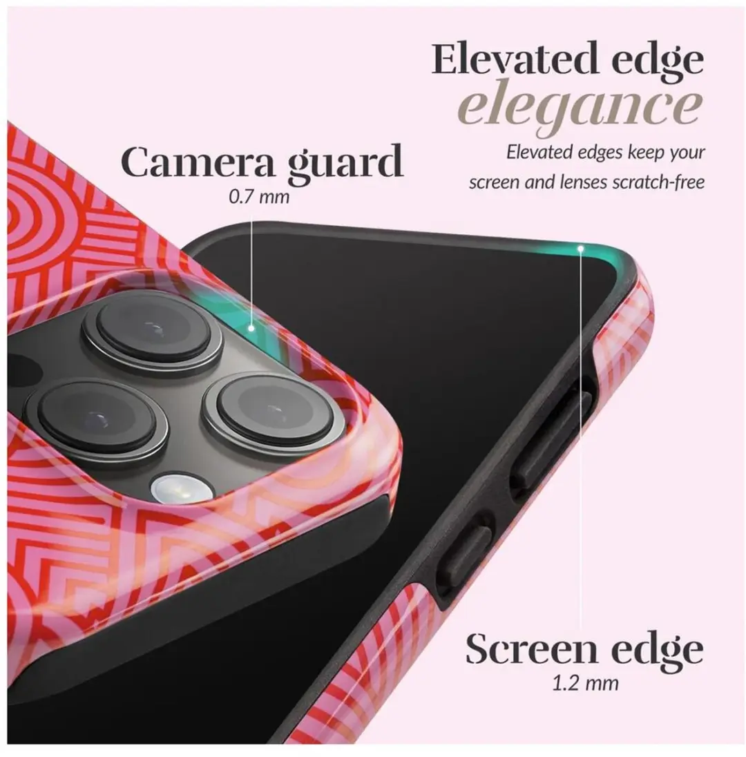 Mio MagSafe iPhone 14 Pro Hoesje - Rood/Rozepink/Print