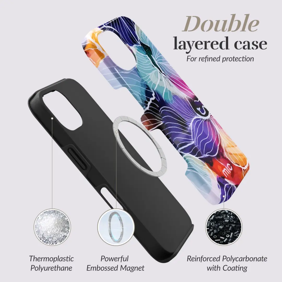 Mio by Mobilize iPhone 16 Hoesje Flowers - MagSafe