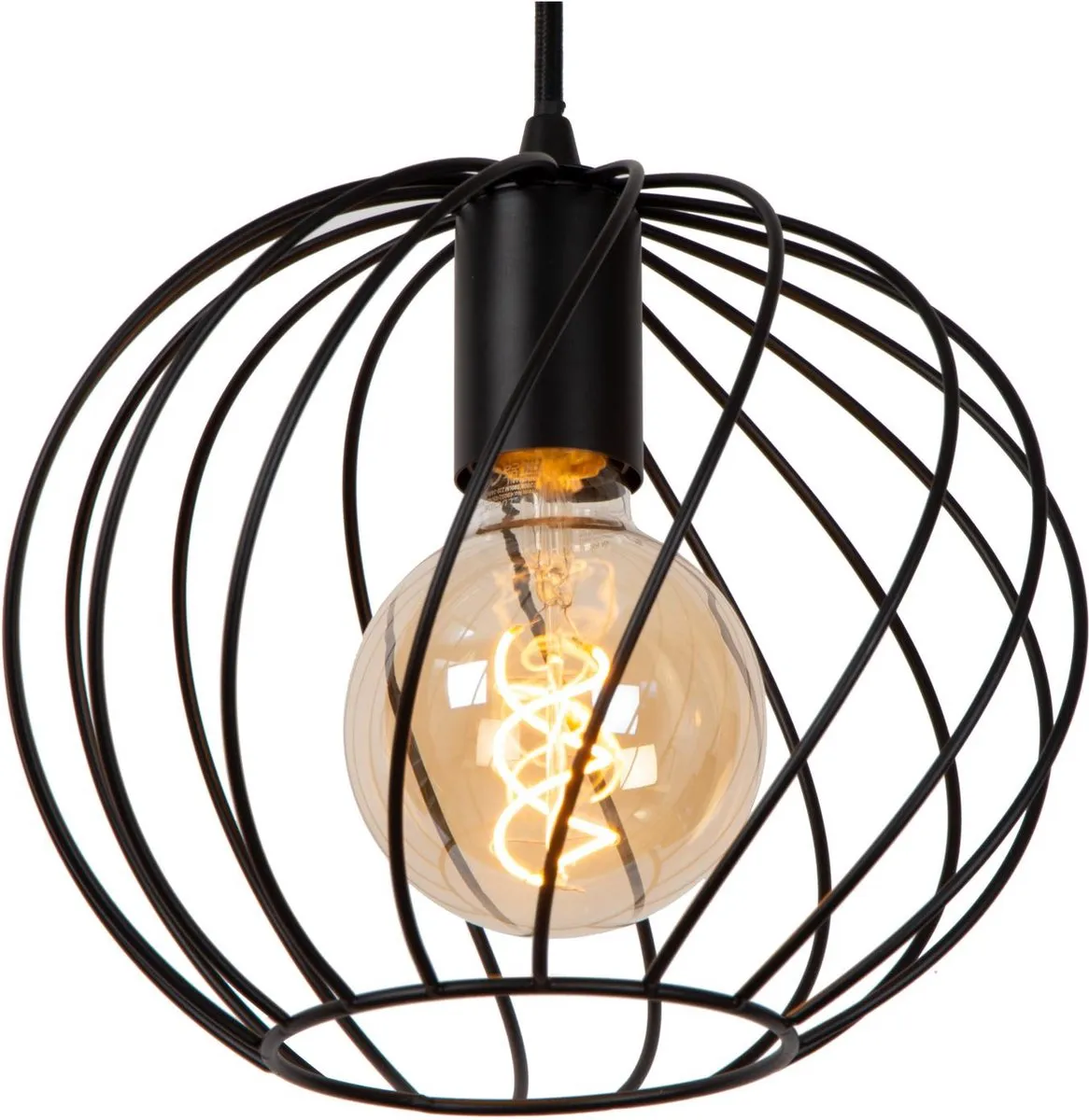 Lucide Danza Hanglamp Ø50cm - 3xE27 Zwart