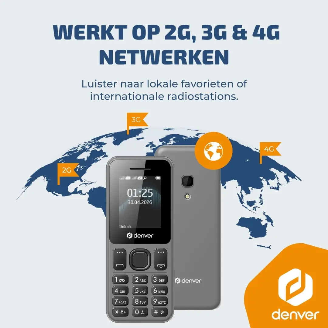 Denver Senioren Telefoon FAS1880L 4G - Dual Sim - Zwart - afbeelding 6 van 6