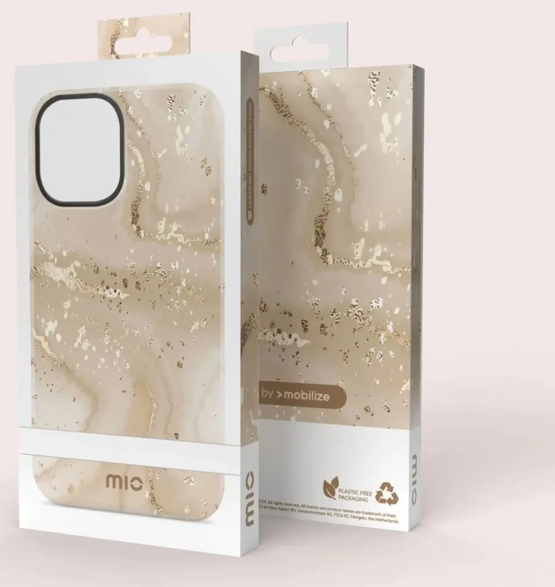 Mio Hoesje Samsung Galaxy S25 Ultra Gold Marble - MagSafe