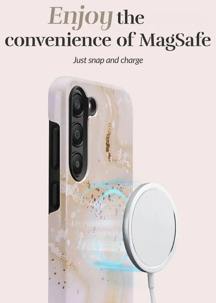 Mio Hoesje Samsung Galaxy S25 Ultra Gold Marble - MagSafe