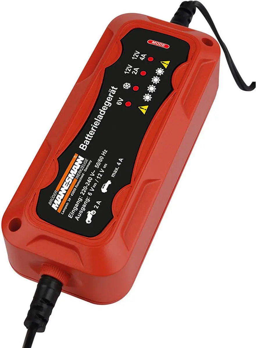 Brüder Mannesmann Acculader Universeel 6/12V - Rood/Zwart