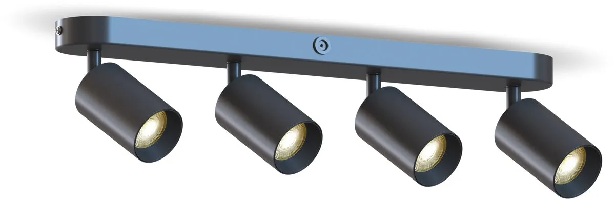 Calex Plafondlamp 4-Lichts Opbouwspot Zwart-Goud