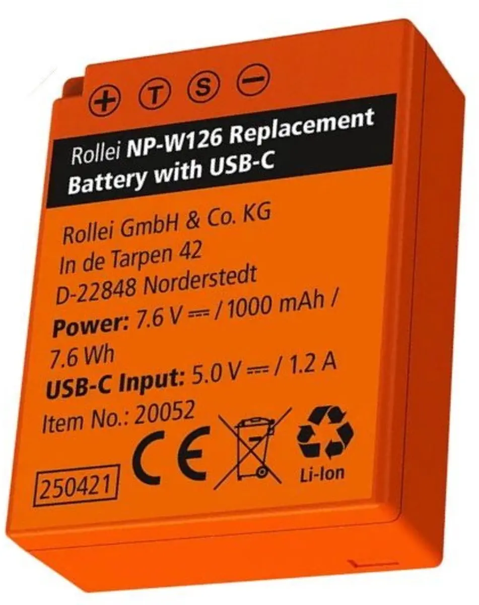 Rollei NP-W126 Oplader 3x + Accu's - 20084 - Orange