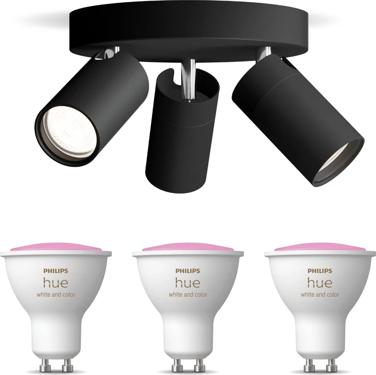 Philips Hue Idris Opbouwspot Zwart - 3x RGBW GU10