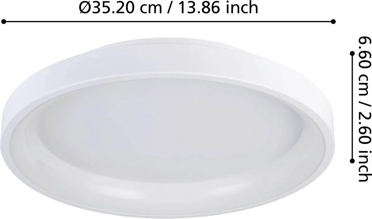 Eglo Loretello Plafondlamp LED 35cm - Wit - Dimbaar - Warm wit 2765K
