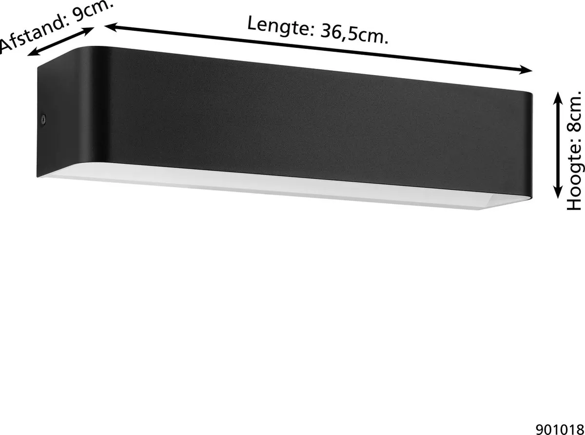Eglo Sania 4 Wandlamp 36,5cm - Zwart/Wit