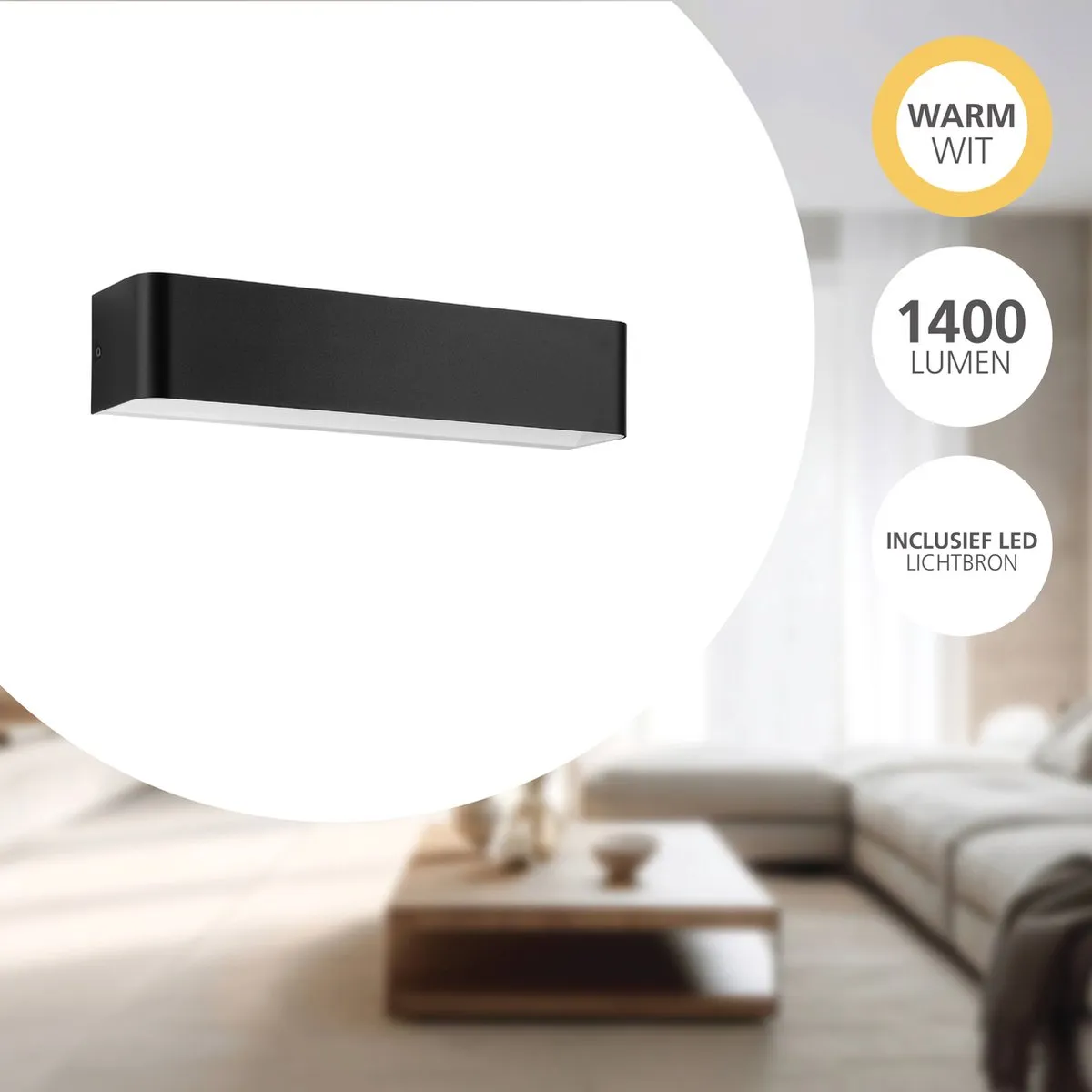 Eglo Sania 4 Wandlamp 36,5cm - Zwart/Wit