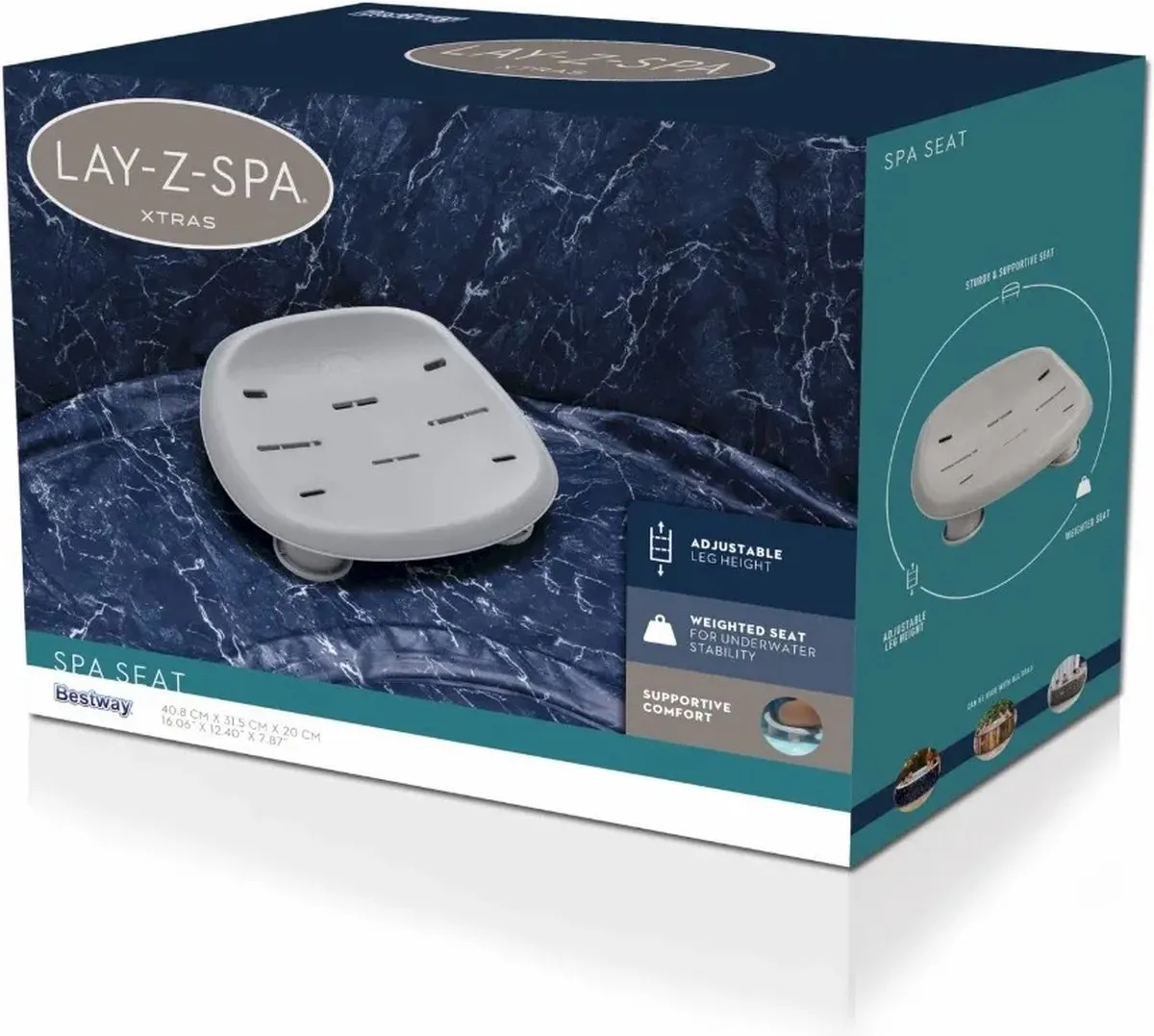 Bestway SPA Zitje 40,8x31,5x20cm - Grijs