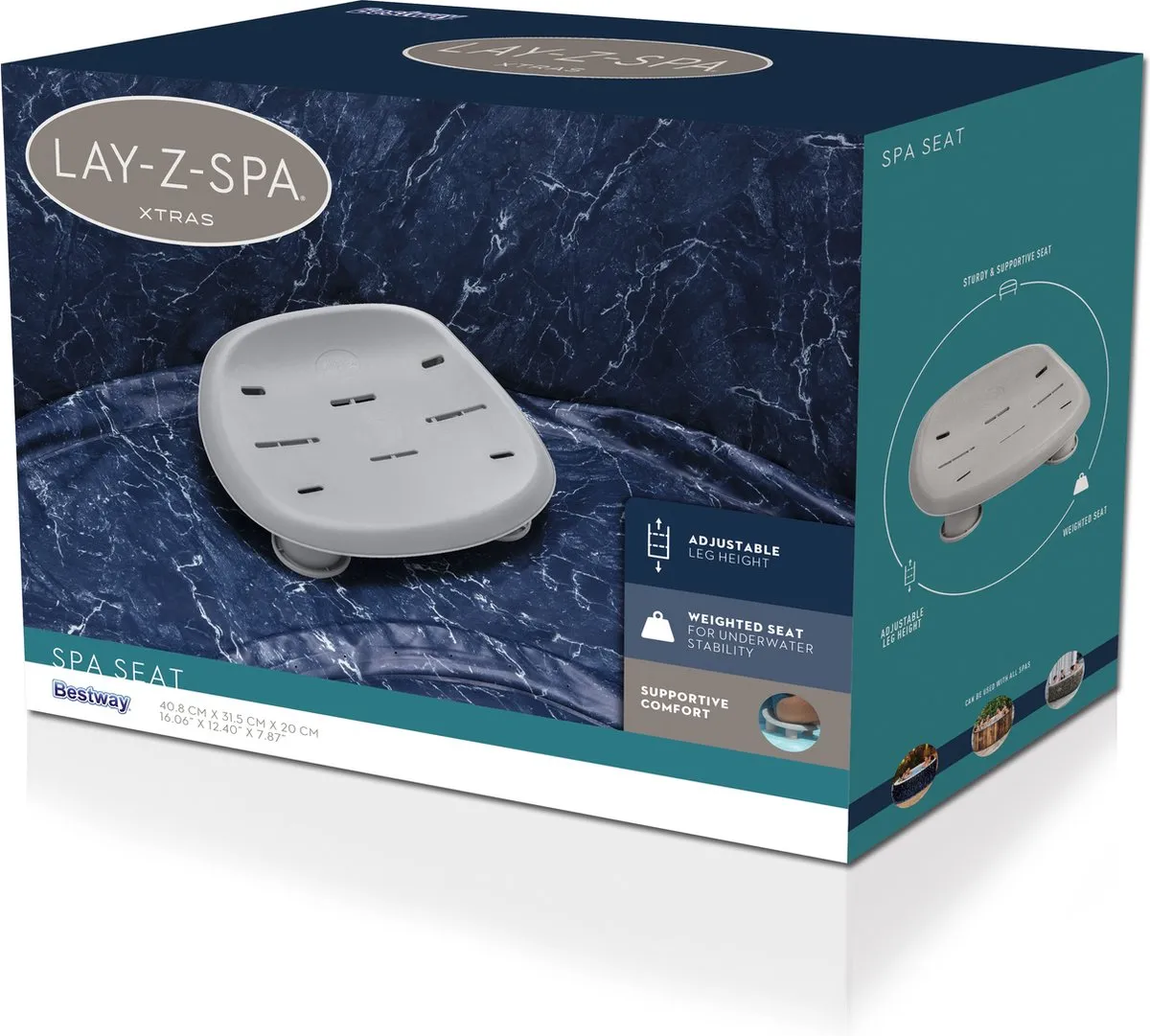 Bestway SPA Zitje 40,8x31,5x20cm - Grijs