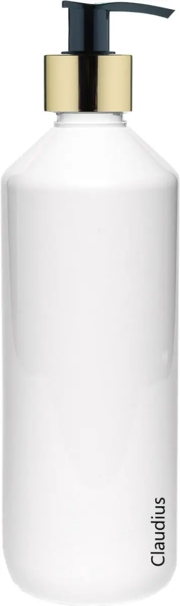 Splashbox Cosmetics Lege Fles 500ml PET - Wit - met gouden pomp - 10 Stuks