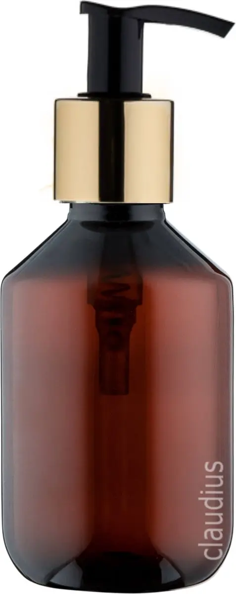Splashbox Cosmetics Lege Fles 250ml Amber - met gouden pomp - 10 Stuks