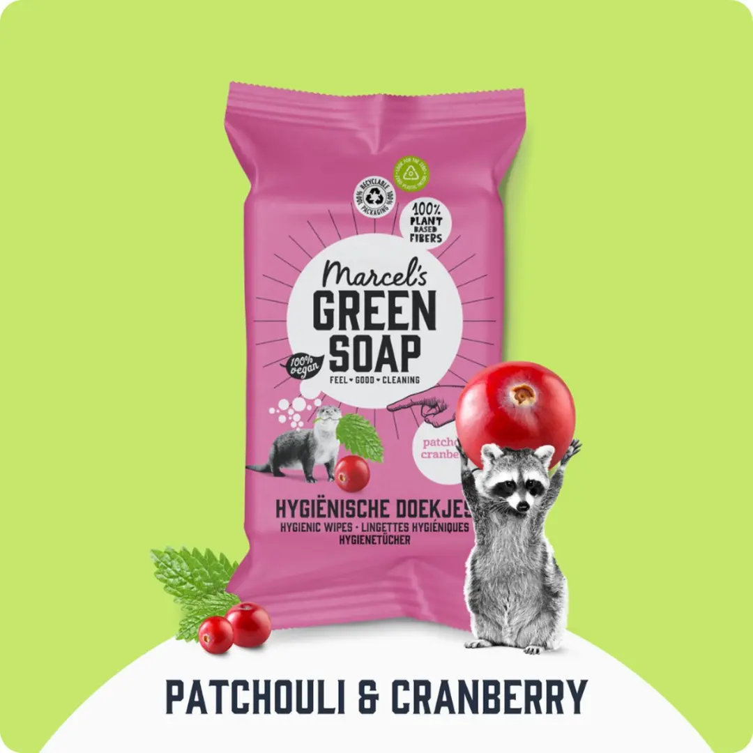 Marcel's Green Soap Schoonmaakdoekjes Patchouli & Cranberry - 360 Stuks
