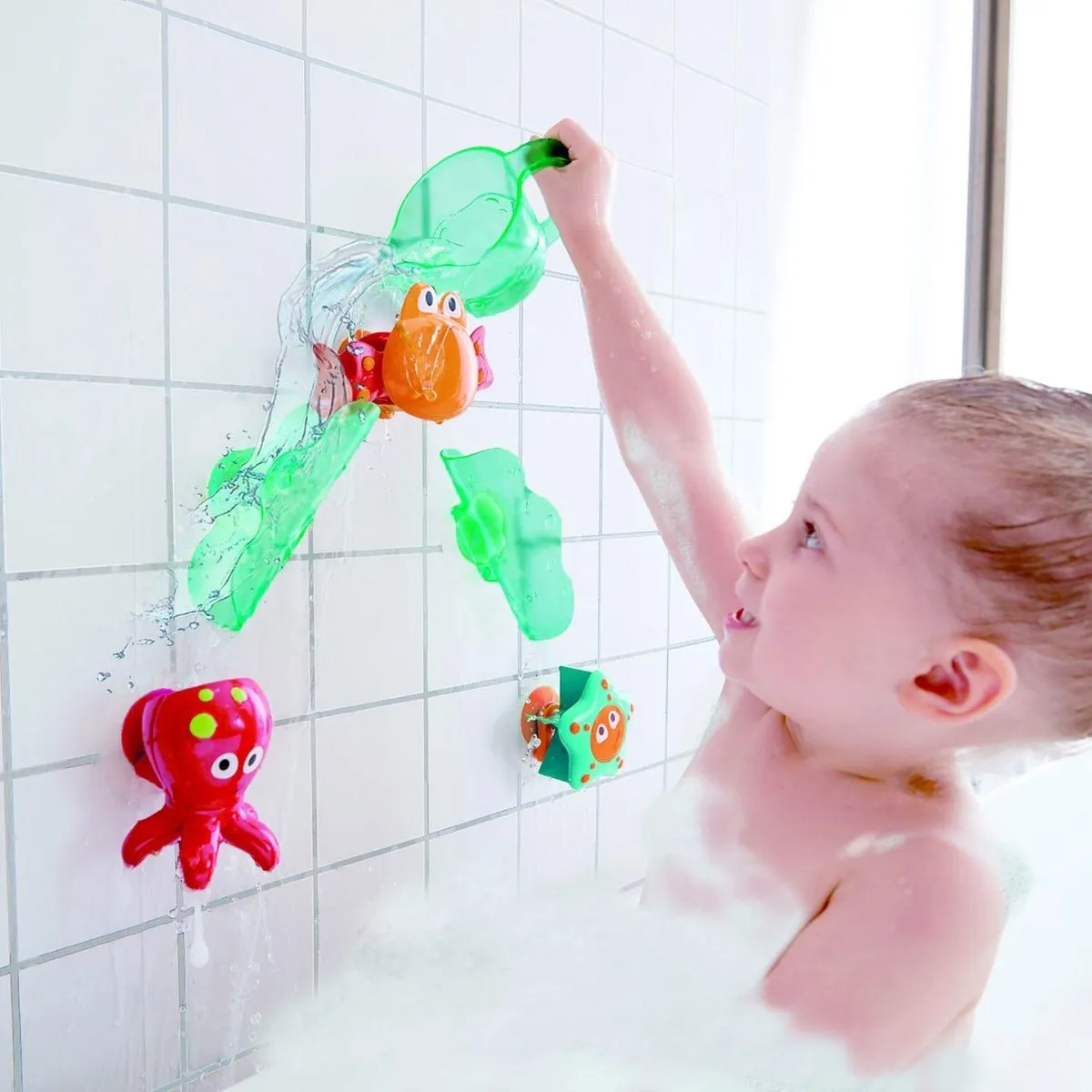 Hape Cascade Badspeelgoed 6-delig - Multikleur - afbeelding 6 van 6