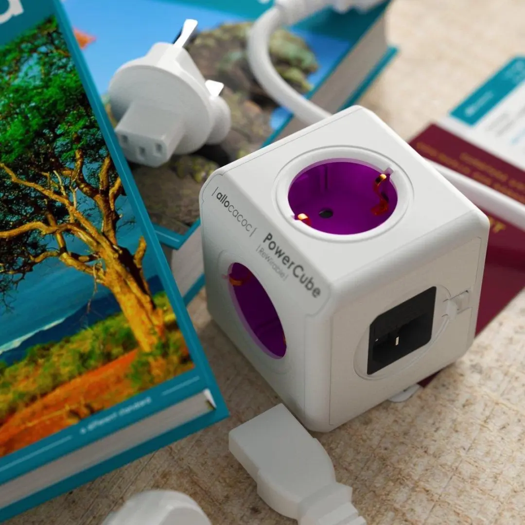 Allocacoc PowerCube ReWirable USB 1811/DERW3P - 2x USB - EU Kabel - Paars