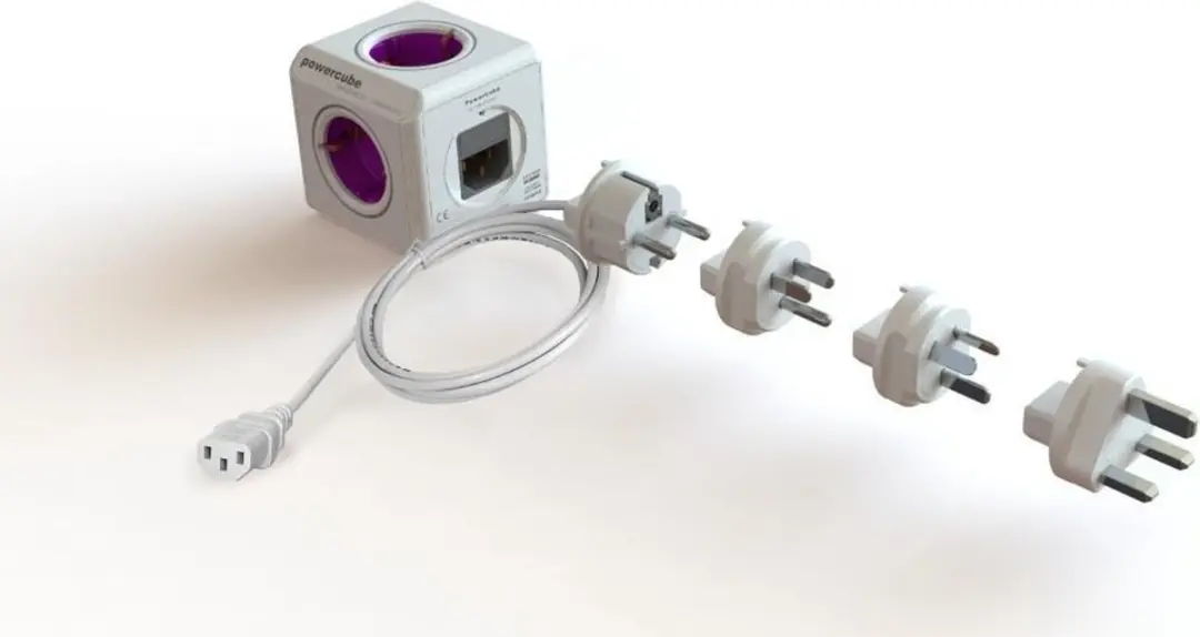 Allocacoc PowerCube ReWirable USB 1811/DERW3P - 2x USB - EU Kabel - Paars