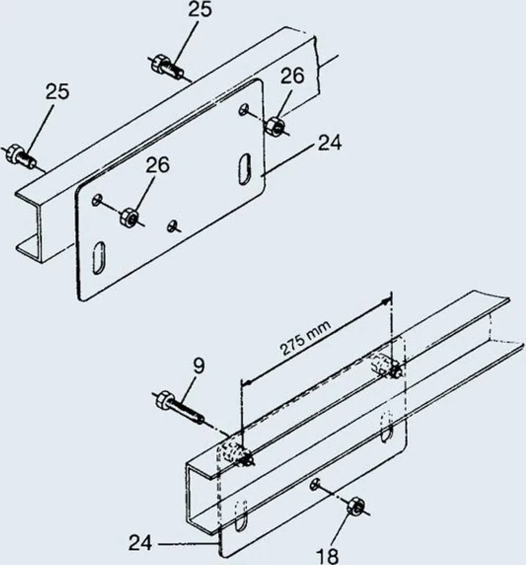 AL-KO Reservewielhouder Montageset 294284 - Zilver
