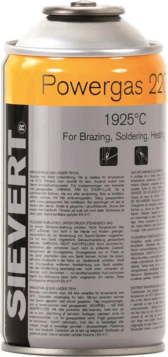 Sievert Powergas Eu Gaspatroon 300ml - Propaan/Butaan