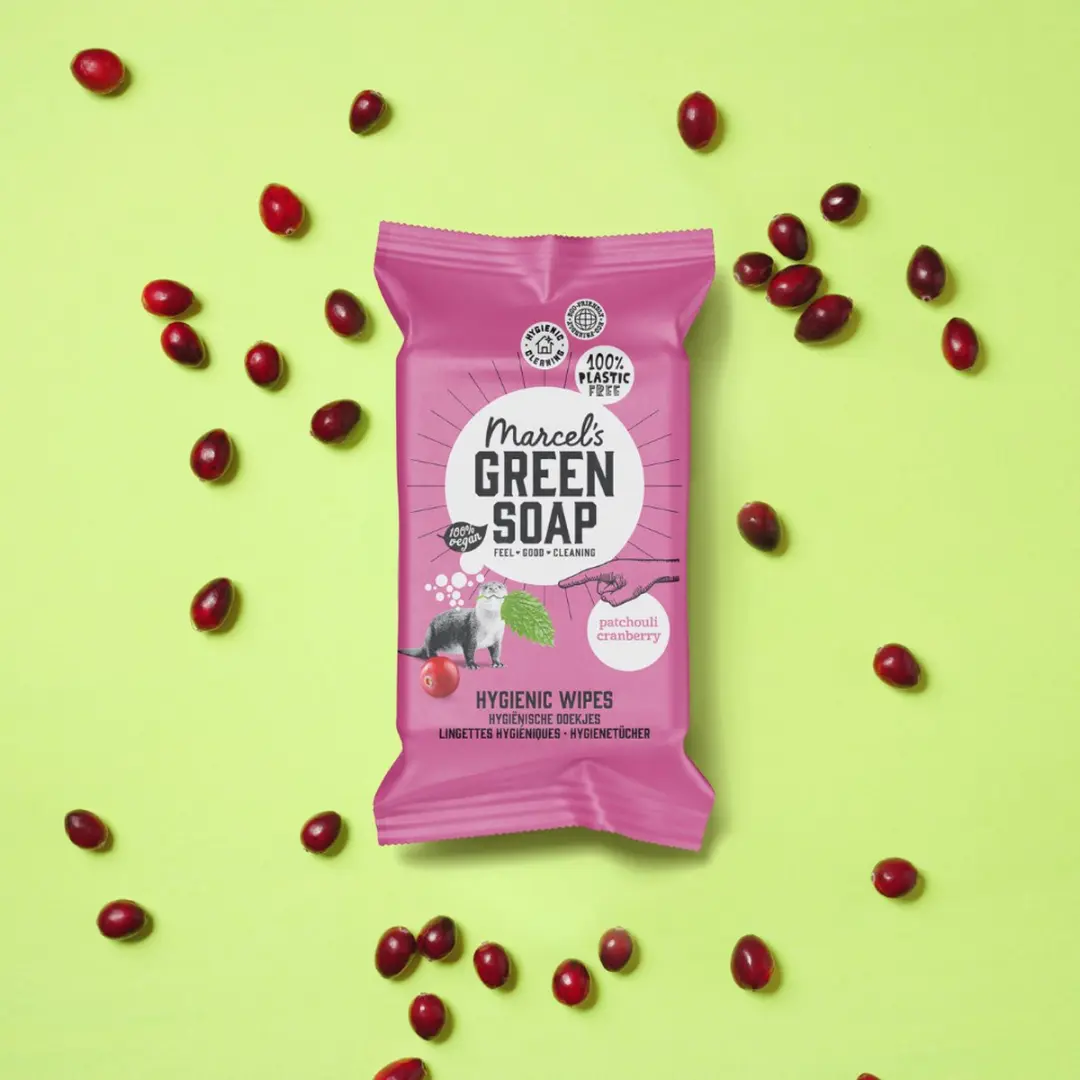 Marcel's Green Soap Cleansing Wipes Patchouli & Cranberry - 60 Stuks