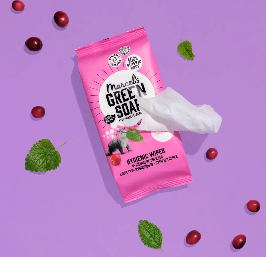 Marcel's Green Soap Cleansing Wipes Patchouli & Cranberry - 60 Stuks