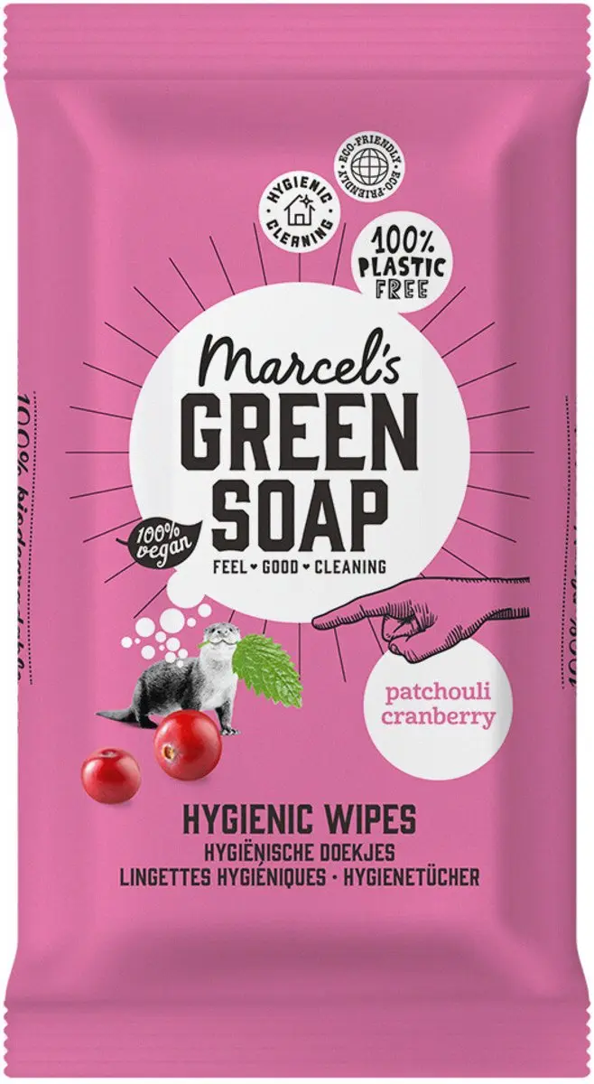 Marcel's Green Soap Cleansing Wipes Patchouli & Cranberry