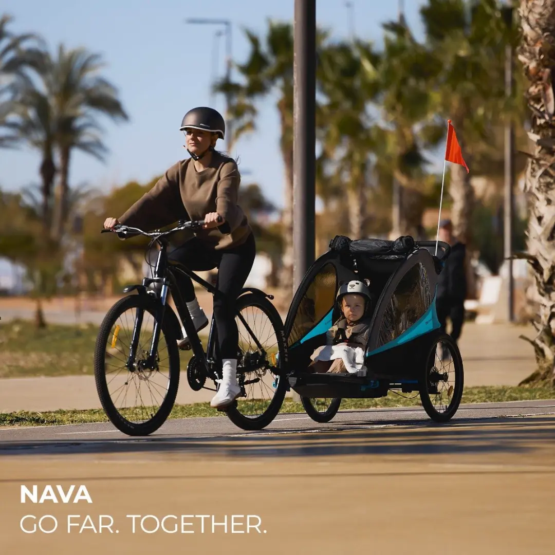 KinderKraft NAVA 3-in-1 Fietskar - Blauw