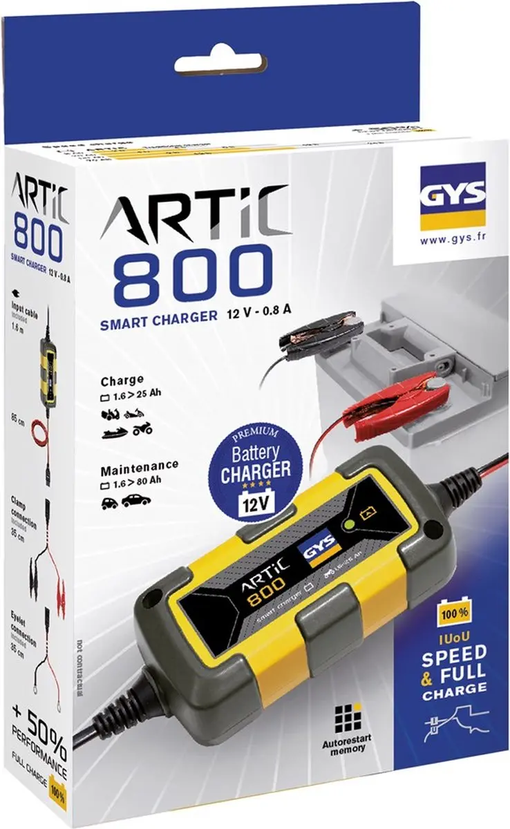 Gys ARTIC 800 Acculader 12V - 0.8A