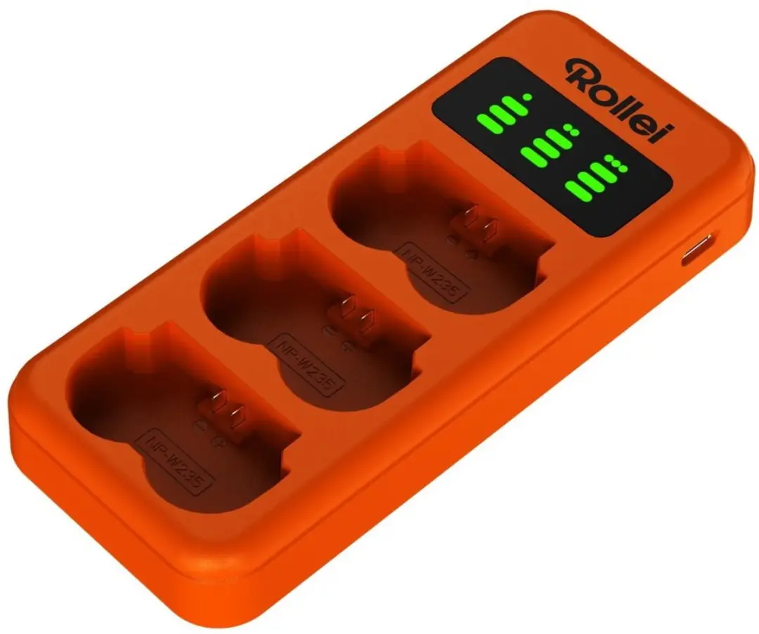 Rollei NP-W235 Oplader 3x + Accu's - 20086 - Orange
