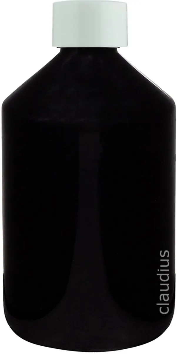 Splashbox Cosmetics Lege Fles 500ml - Zwart met Witte Dop - 10 Stuks