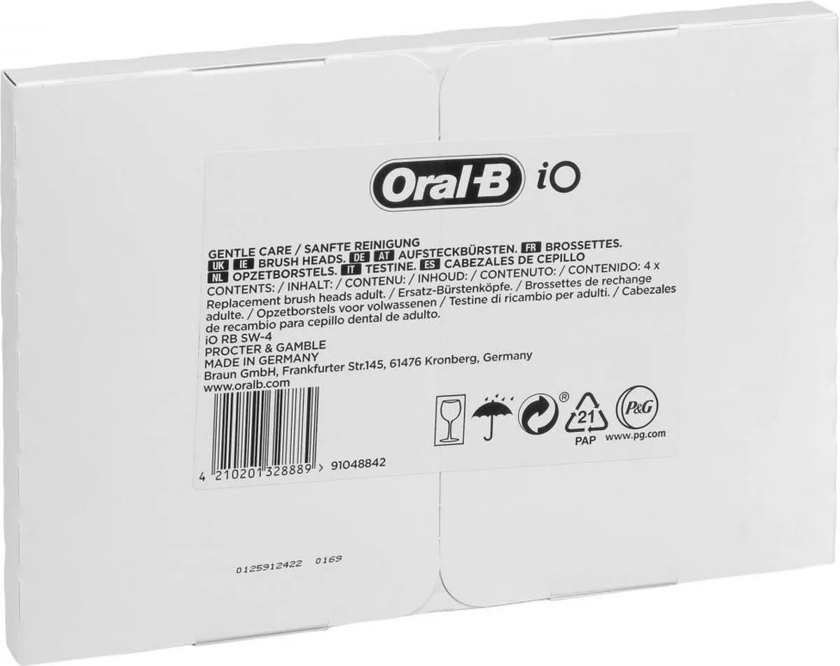 Oral-B iO Gentle Care Opzetborstels 4 Stuks - Wit