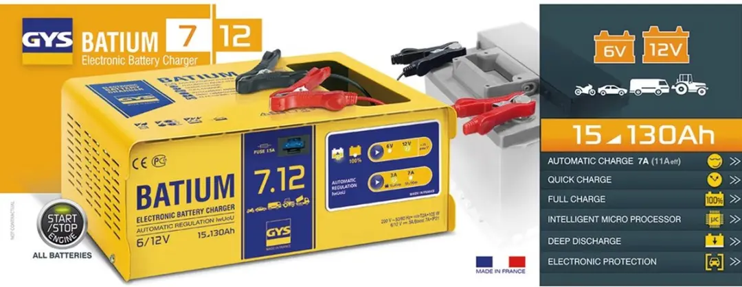Gys Acculader 6/12V 15-130Ah - AGM/Gel/Loodzuur