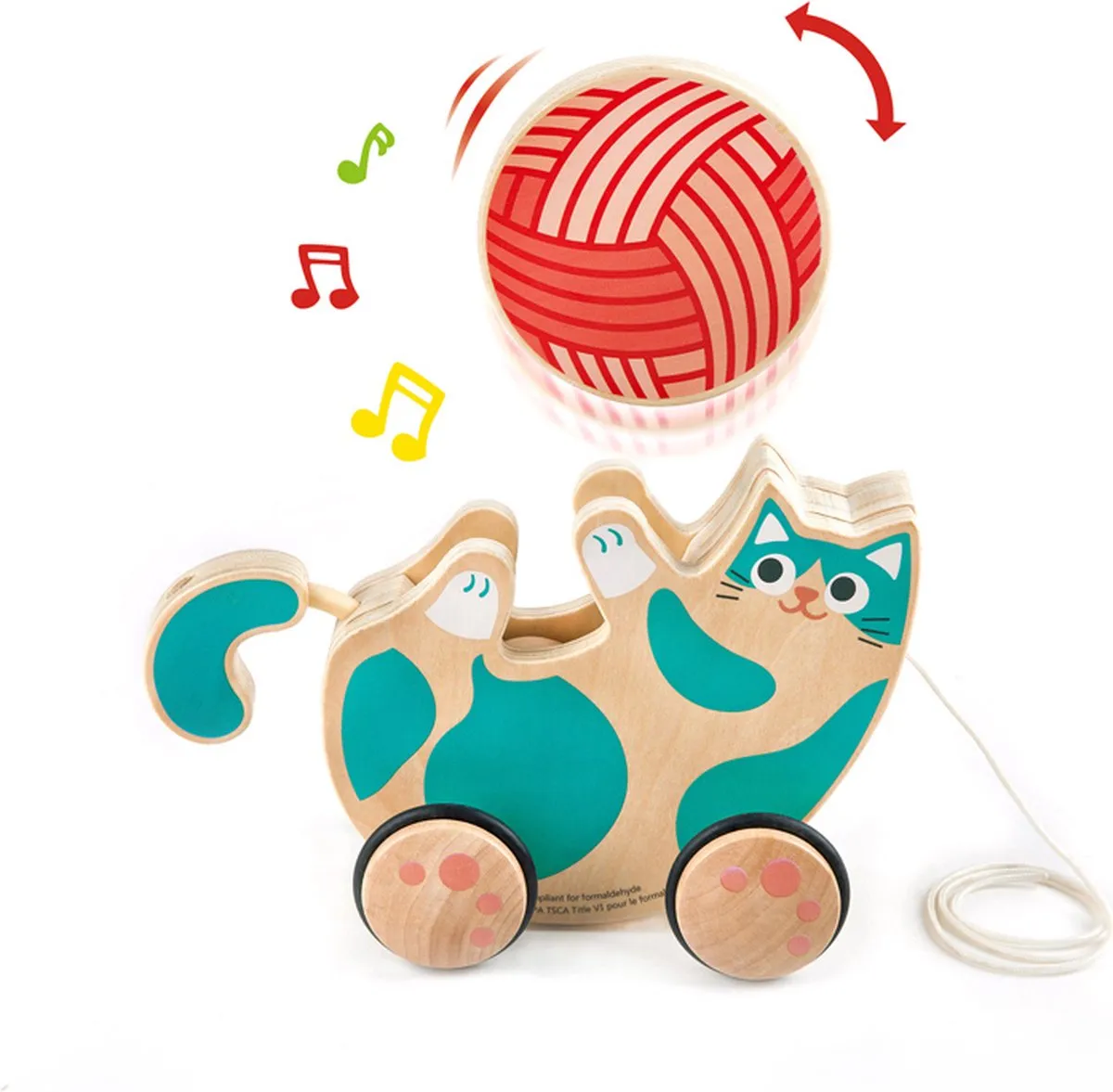 Hape Trekdier Spinnende Kat - Grijs