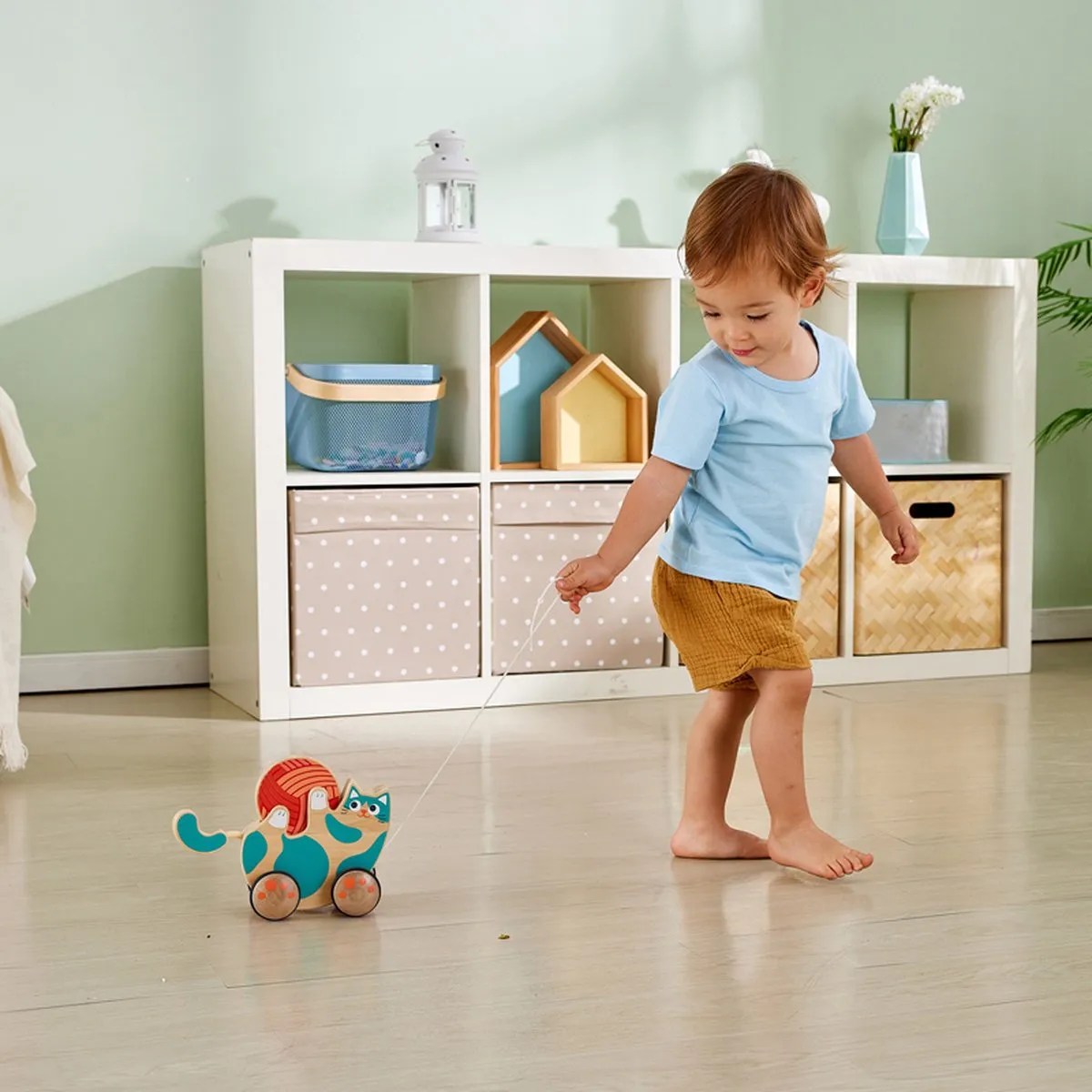 Hape Trekdier Spinnende Kat - Grijs