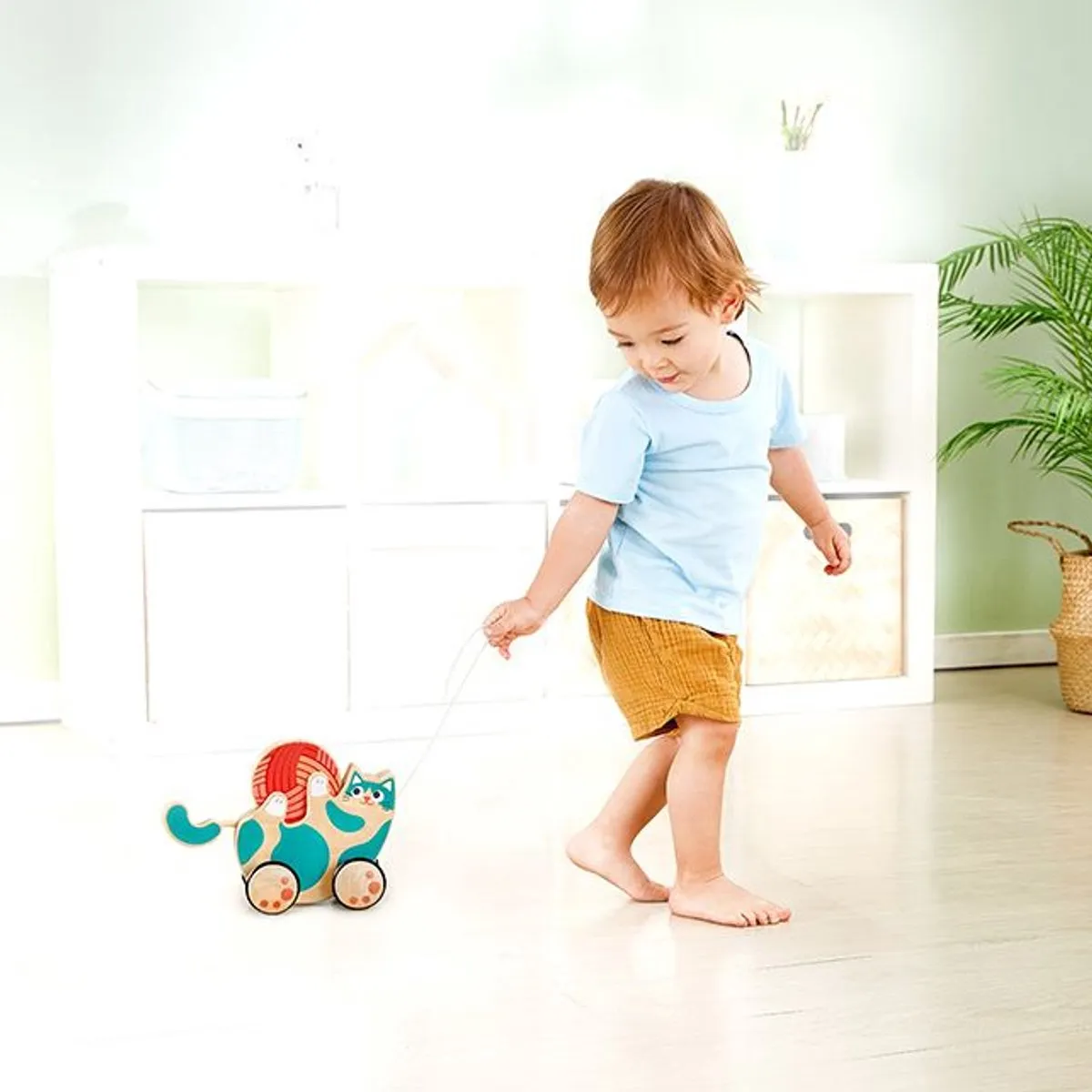 Hape Trekdier Spinnende Kat - Grijs