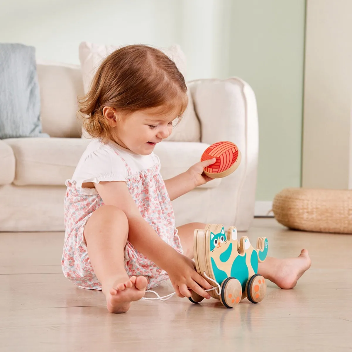 Hape Trekdier Spinnende Kat - Grijs