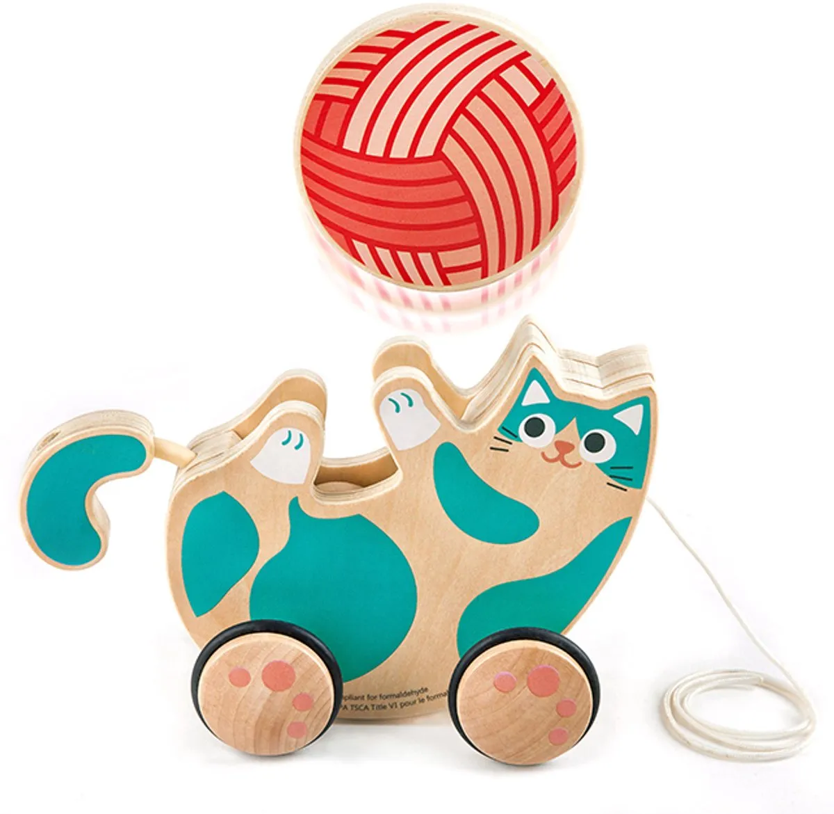 Hape Trekdier Spinnende Kat - Grijs - afbeelding 6 van 6