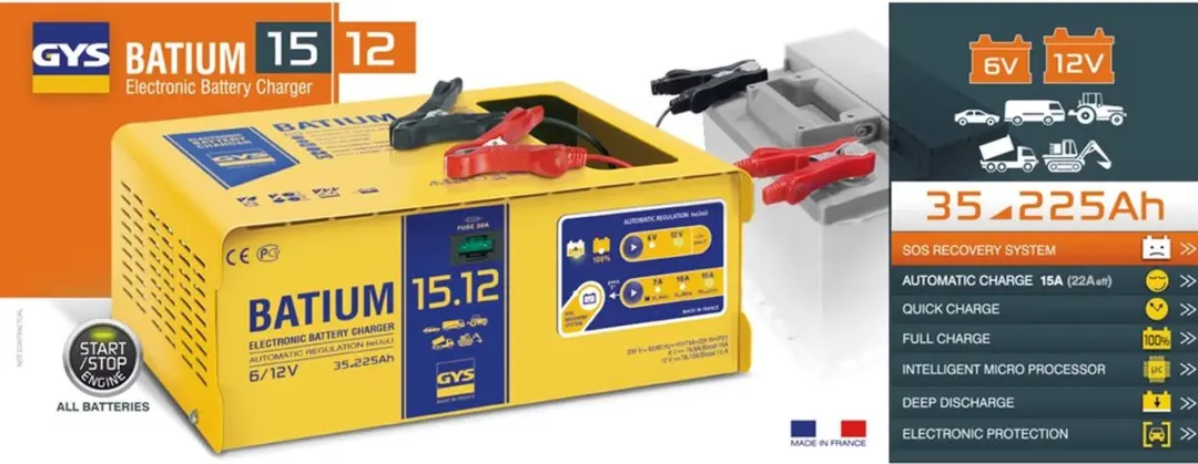 Gys Acculader Batium 15.12 - 225W - Loodzuur/AGM