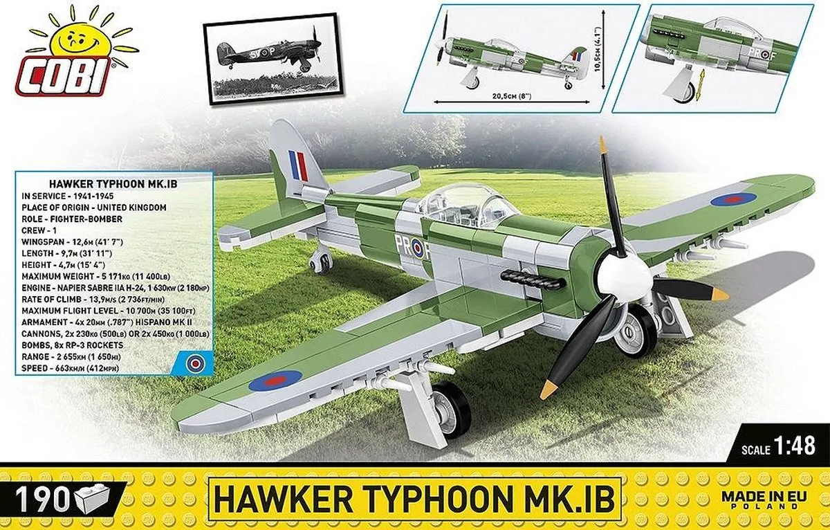 Cobi Hawker Typhoon MK.IB - 190 Stukken - Meerkleurig