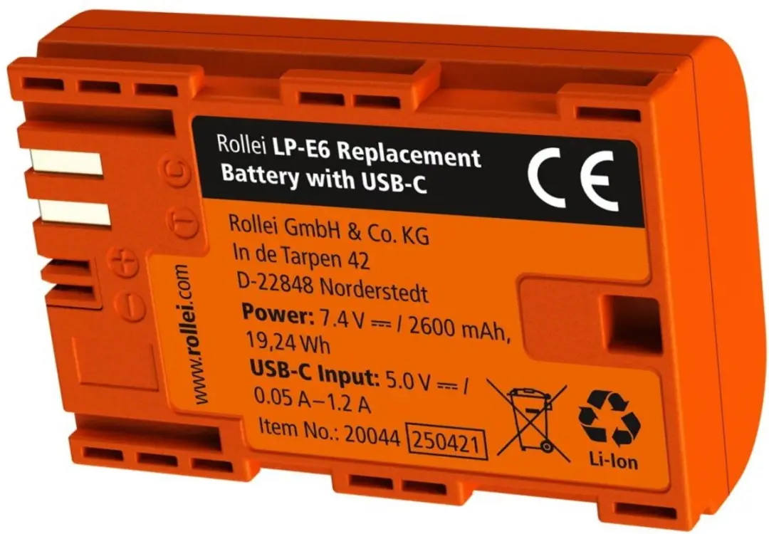 Rollei 20076 Oplader met 3 LP-E6 Accu's