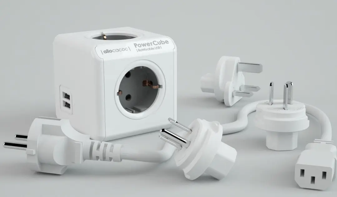 Allocacoc PowerCube ReWirable USB - 2x USB + 3x Stopcontacten - Grijs