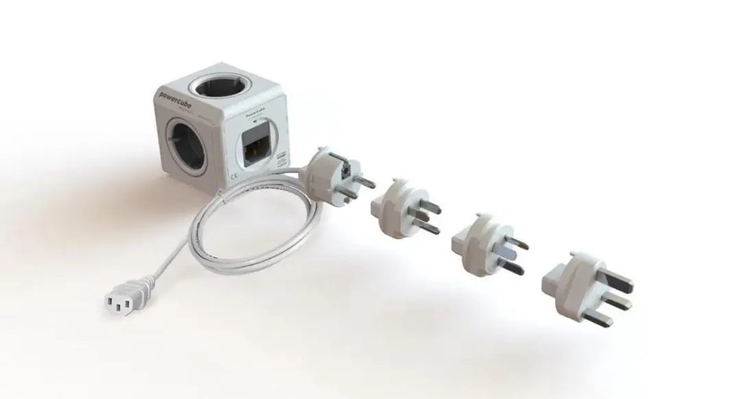 Allocacoc PowerCube ReWirable USB - 2x USB + 3x Stopcontacten - Grijs