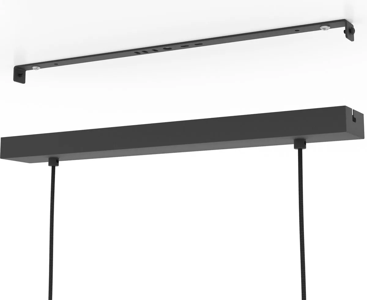 Eglo Maccles Hanglamp 3x E27 - 78cm - Zwart/Bruin