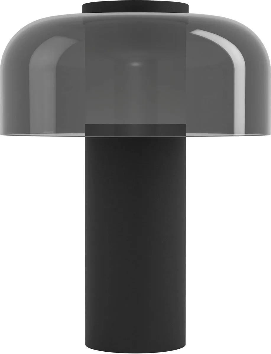 EGLO Ponente Tafellamp - Aanraakdimmer - Draadloos - LED - 20 cm - Zwart/Smoke - Instelbaar wit licht - Oplaadbaar - Binnen en Buiten