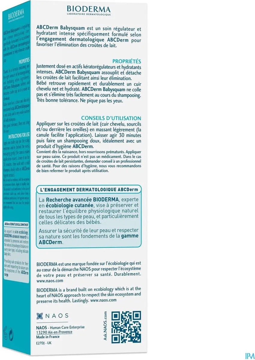 Bioderma ABCDerm Babysquam Cradle Cap Cream 40ml