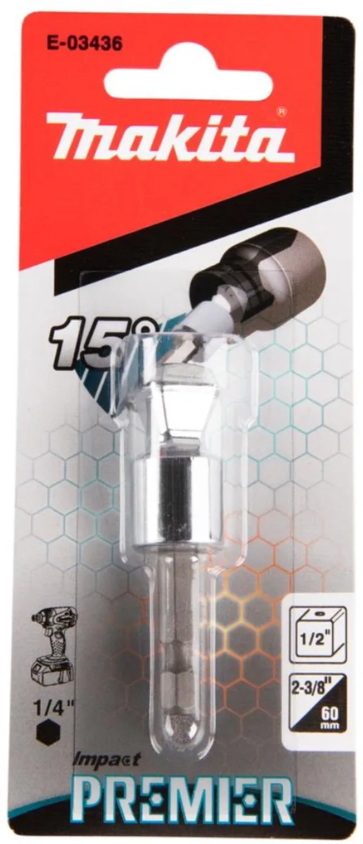 Makita Dopadapter E-03436 1/4"→1/2" - 10mm - Zilver